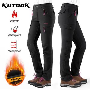 Other Sporting Goods KUTOOK Women Hiking Pants Quick Dry Fleece Trekking Trousers for Outdoor Camp Climbing Waterproof Soft Shell Multi Pockets 231006