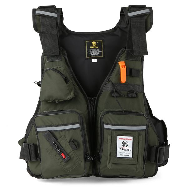 Autres articles de sport Hommes Gilet de sauvetage professionnel Costume de flottabilité Gilets de pêche portables Multi-poches Imperméable Pêche en mer Gilet réglable 230619