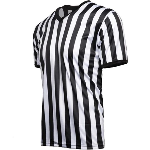 Autres articles de sport Hommes Basketball Football Football Vneck Chemise d'arbitre Lutte Boxe Arbitre professionnel Rayé Run T-shirt à manches courtes 231206