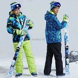 Autres articles de sport Sport de montagne Bébé Garçon Ski Ensembles Hiver Chaud Enfants Costume De Neige Veste Imperméable Pantalon Adolescent Enfants Snowboard Survêtement Vêtements HKD231106