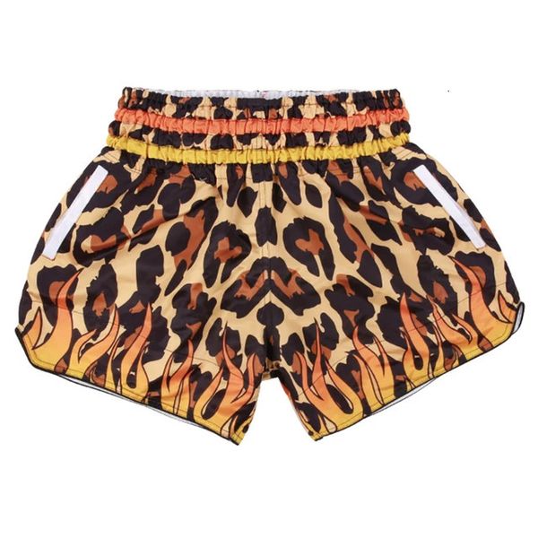 Autres articles de sport Muay Thai Shorts Leopard Tiger Impression Boxe Hommes Femmes Enfants Combat Kickboxing Pantalon Gym Sparring Formation MMA Vêtements 231204