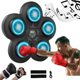 Autres articles de sport Musique Boxe Hine Smart Mural avec réglage de la vitesse à 9 niveaux One Punch LED Light Game Bluetooth Drop Deli DH392