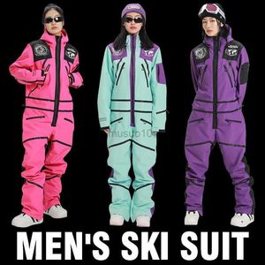 Autres articles de sport Nouveau costume de ski professionnel une pièce hommes veste de snowboard pantalon ensemble femmes épaissir vêtements de sport de plein air ensemble tenue de ski femmes HKD231106