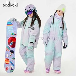 Autres articles de sport ODDIVSKI Ensemble de combinaison de ski pour enfants Épaissi résistant à la neige et au vent Pantalon de manteau de ski imperméable professionnel pour garçons et filles HKD231106