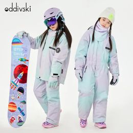 Autres articles de sport ODDIVSKI Ensemble de combinaison de ski pour enfants Épaissi résistant à la neige et au vent Pantalon imperméable professionnel pour garçons filles 231017