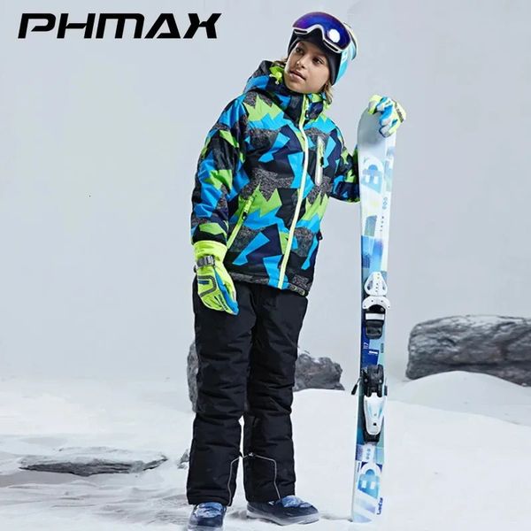 Otros artículos deportivos PHMAX Cálido impermeable para niños Chaqueta de esquí Mono para niños Snowboard de invierno Niños y niñas Pantalones de nieve al aire libre Trajes 231115