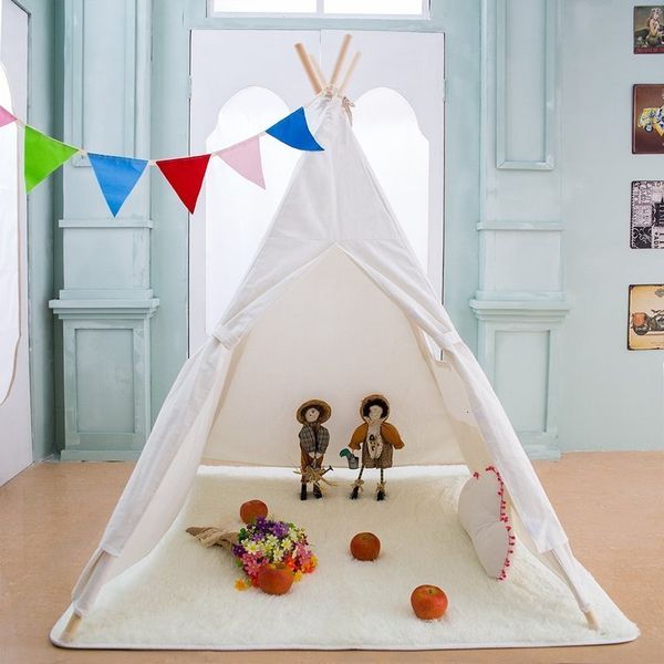 Andere Sportartikel Tragbares Kinderzelt Baumwollsegeltuch Tipi-Haus Kindermädchen Spielen Wam-Spiel Indien Dreieckszelte Raumdekoration 230615
