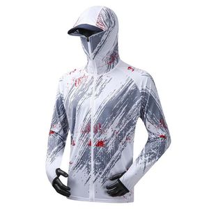 Andere sportartikelen Professionele vissenkood met masker Anti UV Zonnebrandcrème Zonnebescherming Kleding Shirt Ademend snel droge jersey 230816