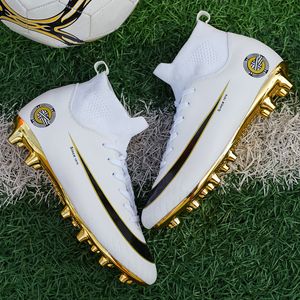 Otros artículos deportivos Botas de fútbol profesionales Hombres High Top 15 Elite SGPR Zapatos de fútbol Adolescentes Outdoor Futsal Sock Cleats White Gold Sneakers 230619
