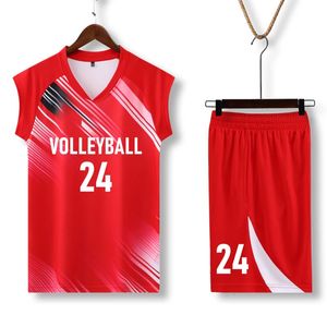 Autres marchandises de sport Jersey de volleyball professionnel Set Men Volleyball Uniform V-Neck Shirt Double Pockets Shorts Match Training Costume Kit d'athlétisme 231011