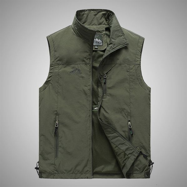 Autres articles de sport Gilet à séchage rapide Hommes Multi poches Veste en maille respirante P ographie Randonnée Escalade Pêche Imperméable Reporter Gilet 6XL 230605