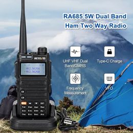 Autres articles de sport Retevis RA685 Talkie-walkie Ham Stations de radio bidirectionnelles Longue portée Talkie-walkie professionnel UHF VHF USB Type C Chargeur 5W 231110