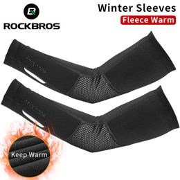Autres articles de sport ROCKBROS Winter Fleece Warm Arm Sleeves Respirant Sports Coudières Fitness Covers Cyclisme Running Basketball Warmers 230715