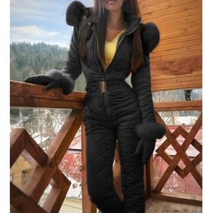 Autres articles de sport Ski Combinaison Épais Hiver Chaud Femme Snowboard Skisuit Sports de Plein Air Femme Ski Pantalon Ensemble Zipper Costume 230801