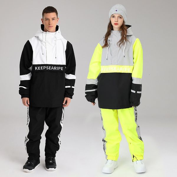 Autres articles de sport Ski Suit OVERSIZE Loose Hiphop Version Single Board Double Women's Mens Waterproof Snow dwavsz 230726