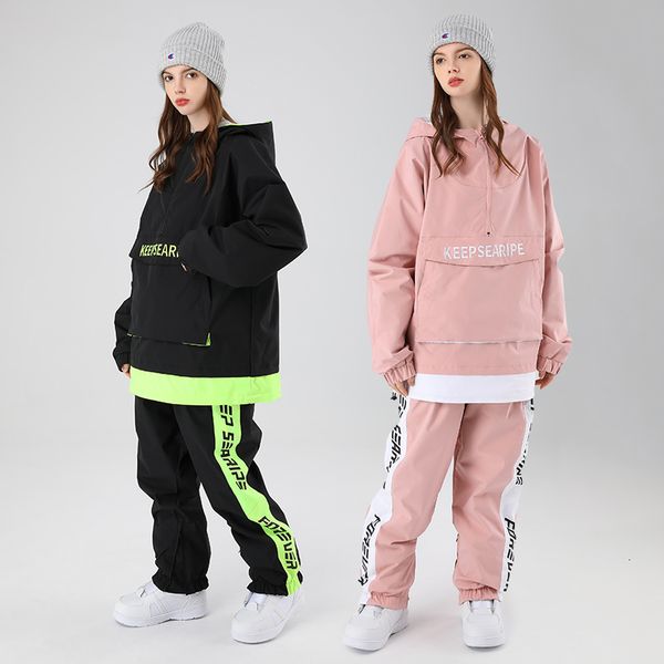 Autres articles de sport Ski Suit OVERSIZE Loose Hiphop Version Single Board Double Women's Mens Waterproof Snow 230726