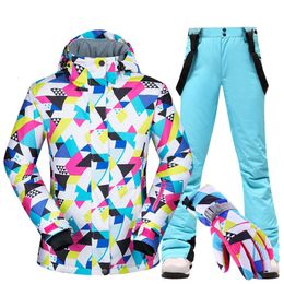 Andere sportartikelen Skipak Vrouwen Warm Waterdicht Winter Sneeuw Snowboard en broeken Kleding wordt geleverd met touchscreen-handschoenen Merken 230726