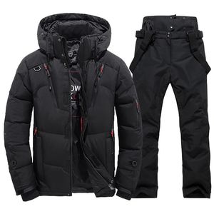 Andere sportartikelen Skipakken Thermisch winterskipak Heren Winddicht Skiën Donsjack en slabbetjes Broekset Sneeuwkostuum voor heren Snowboardkleding Overalls 231205