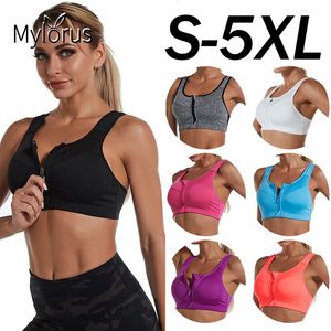 Autres articles de sport Soutien-gorge de sport Grande taille Active Wear Femmes Gym Push Up Running Yoga Crop Tops Fitness Zipper Gilet à impact élevé Sous-vêtements 230621