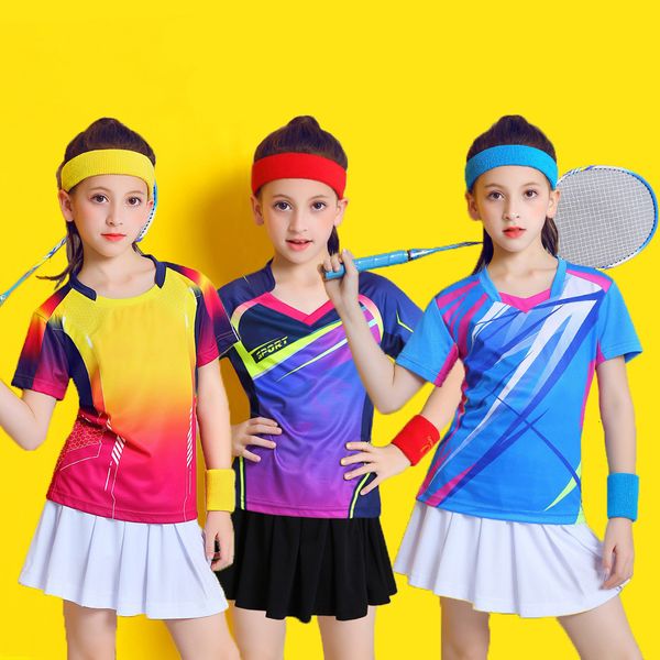 Otros artículos deportivos Deportes Traje de bádminton para niños Camisas de manga corta Camisa de tenis de mesa para niñas Falda Ropa de ping pong Kits de voleibol para niños camiseta 230919