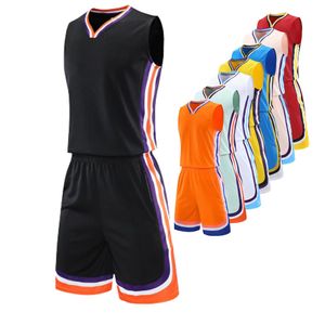 Andere sportartikelen Sublimatie Blanks Custom Basketball Jersey Set for Men Boy Kids Quick-dry Team Professional Basketball Uniforms Wear Grote maat 230620