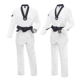 Andere sportartikelen taekwondo kleding volwassen kinderen kinderen karate suit vechtsporten training sets kung fu uniform voor vrouwen mannen witte riem 230530