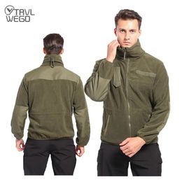 Andere sportartikelen TRVLWEGO Heren Winter Fleece Warm Winddicht Army Tactical Jacket Wandelen klimmen vissen reizen Stand Kraag Jassen 231114