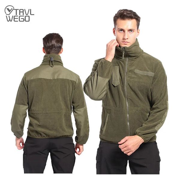 Autres articles de sport TRVLWEGO hommes hiver polaire chaud coupe-vent armée veste tactique randonnée escalade pêche voyage col montant manteaux 231114