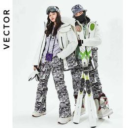 Autres articles de sport Vector Hommes Femmes Ski Suit Veste de ski Pantalon de ski Hiver Chaud Coupe-vent imperméable Sports de plein air Snowboard Ski Manteau Pantalon HKD231106