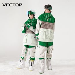 Autres articles de sport Vector Ski Suit Set Femmes Homme Vestes d'hiver et pantalons chauds imperméables vélo de plein air Camping 230828