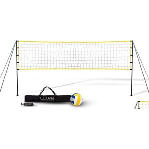 Andere sportartikelen Volleybalnet - Inclusief 32x3 voet Regation-maat 8,5-inch Pu-draagtas Grenslijnen Stalen palen Pomp Heig Dho59