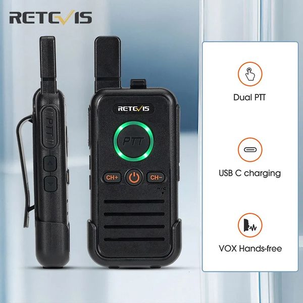 Autres articles de sport Talkie-walkie Retevis RB645 Dual PTT Talkie-walkie professionnel portable PMR4 Radio bidirectionnelle VOX USB C pour el Restaurant ghjrt 231110