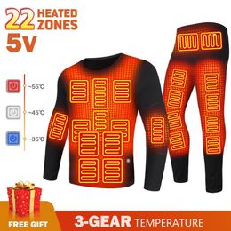 Autres articles de sport Sous-vêtements chauffants chauds Hiver Hommes Veste Pantalon en coton thermique Ski Automne Set 230920