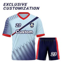 Autres articles de sport En gros Customtion 100 Polyester Football Jersey Soccer Set Mens Uniforme Chemise Jeune Kit WO X1016 231118