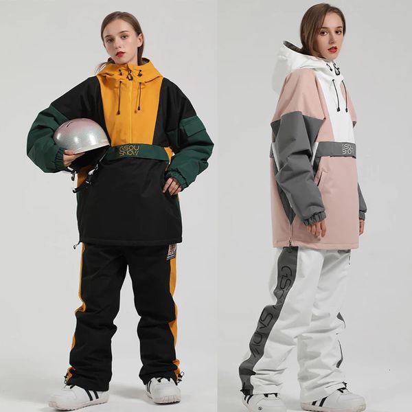 Otros artículos deportivos Traje de esquí de invierno Monos para mujer Chaqueta de snowboard al aire libre Hombres Conjunto de esquí cálido engrosado A prueba de viento Pantalones de nieve impermeables 231017