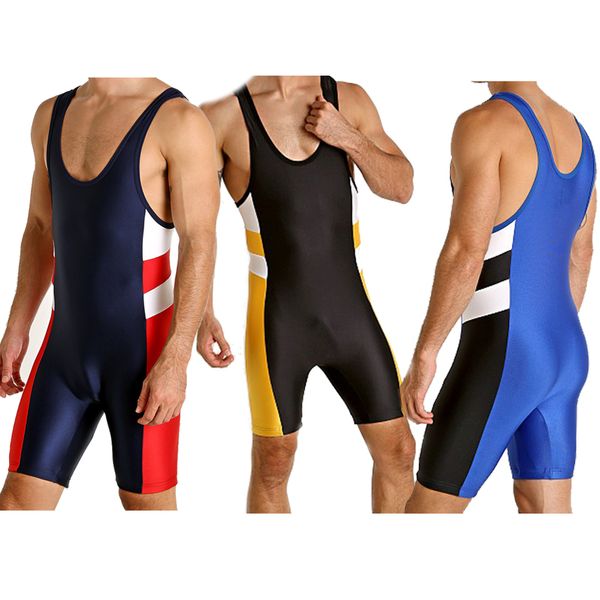 Otros artículos deportivos Traje de camiseta de lucha Boxeo PowerLifting Body Iron Men Gym Sport Fitness Skinsuit Sin mangas Levantamiento de pesas Desgaste 230720