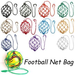 Autres articles de sport Youth Football Self Trainer Kick Net Pocket Professional Outdoor Sport Nylon Net Basketball Bag Solid Mesh Soccer Ball Carry Bag 231127