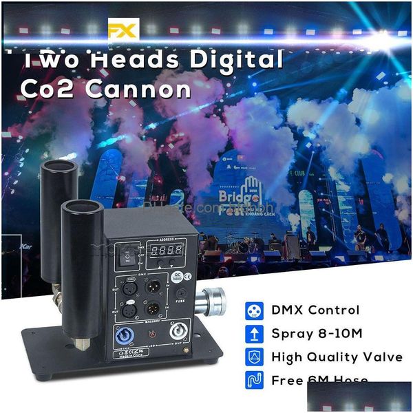 Autre éclairage de scène Co2 Jet Hine DMX512 Contrôle Double buse Canon numérique Cyro Fort effet de fumée pour spectacle de fête Livraison directe L Dhkd1