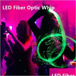 Andere Podiumverlichting Led Glasvezelzweep USB Oplaadbaar Optisch Handtouw Pixel Light-Up Flow Toy Dance Party Show Voor Drop Deliv Otb3D