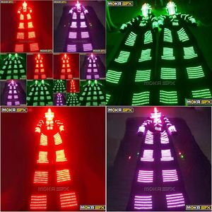 Autre éclairage de scène LED Costumes de robot Costume lumineux Colorf Dancer Vêtements Stilts Walker pour Party Performance Music Festival Clubs D Dh1Lk