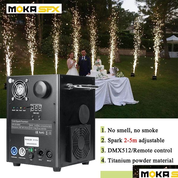 Autre éclairage de scène Moka SFX Cold Spark Hine 650W Spray 2-5M Fontaine de mariage Sparkler Effet de scène Feux d'artifice sans fumée DMX Rem Dhzrj