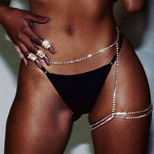 Andere Stonefans Boheemse body sieraden poot dijketting kristal voor vrouwen sexy bikini taille ketting been lingerie 221008