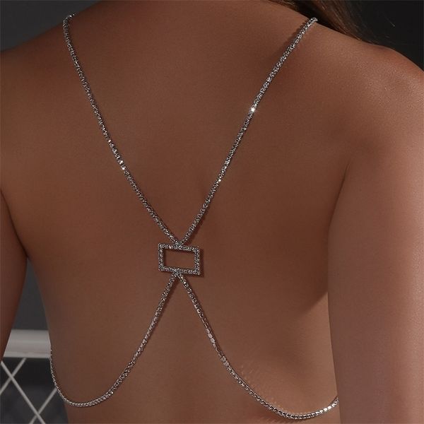 Autres Stonefans Mode Simple Retour Chaîne Collier pour Femmes Sexy Crossover Cristal Bikini Taille Chaîne Corps Bijoux Cadeau 221008