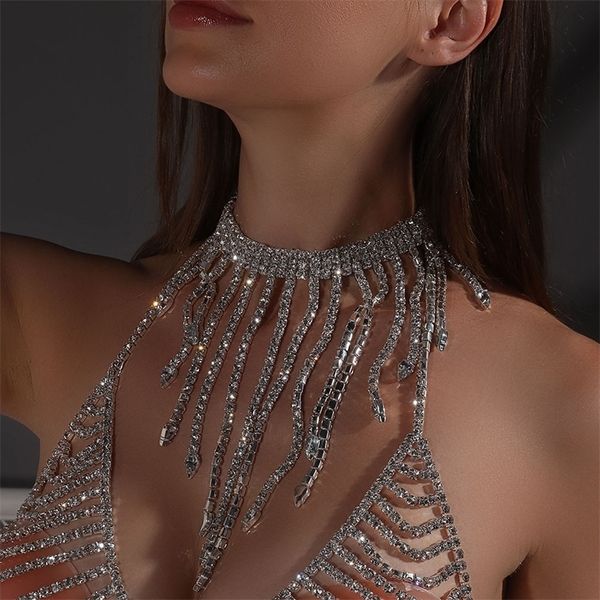 Autres Stonefans luxe plein gland collier ras du cou pour les femmes mode pendentif cristal chaîne tour de cou bijoux de fête en gros 221008