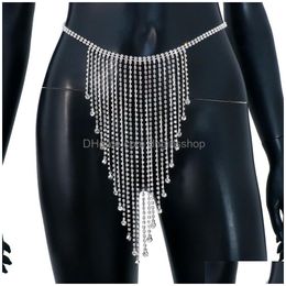 Stonefans Y Crystal Kwastje Tailleketting Bikini Lingerie Accessoires Zomer Rave Body Dress Sieraden voor dames 221008 Drop Delivery Dhx5R