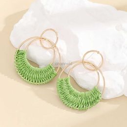 Autres boucles d'oreilles Round Circle Circle Round Raffia