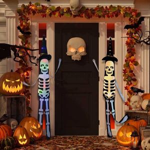 Andere benodigdheden Halloween LED Decoratie flitsende licht hangende schedel horror pompoen vleermuis Home Haunted House Bar Halloween Decorations 2023 L0823