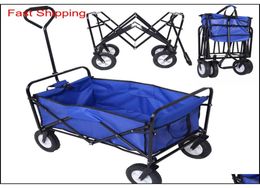 Autres fournitures Patio Pelouse Accueil Drop Livraison 2021 Pliable Wagon Chariot Jardin en achetant Beach Toy Sports Blue Yoz4Y8626556