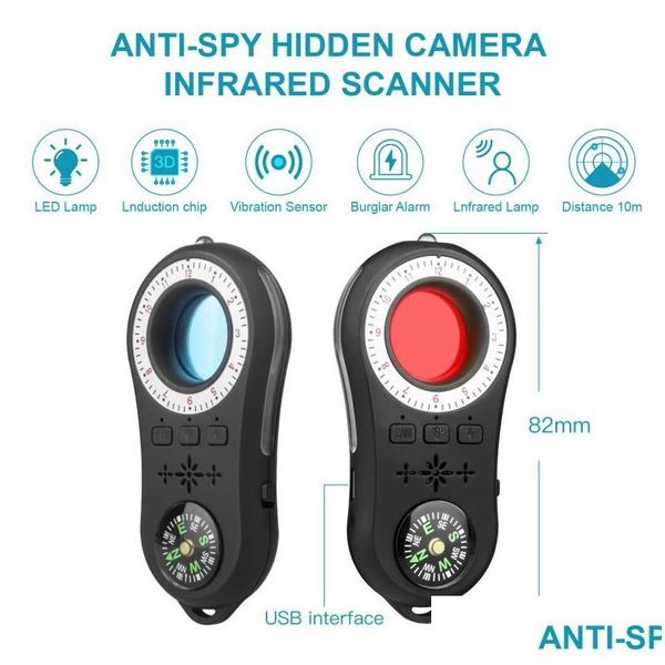 Otros productos de vigilancia Mini detector de cámara Anti Gps Tracter Buscador de escuchas Escáner infrarrojo Mti-Sensor de alarma funcional S100 Dh40Q