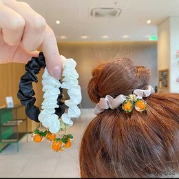 Andere Sweetheart Strberry Persimmon Haar Touw Elegante Zijden Haarbanden Voor Meisje Vrouwen Houder Hoofd Accessoires